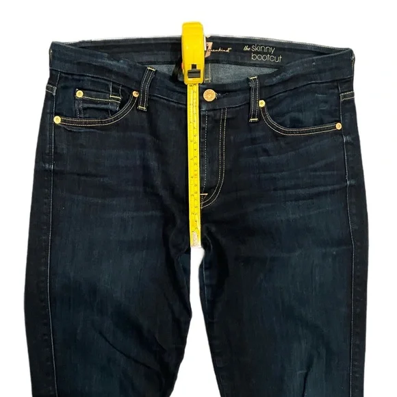 7 For all Mankind Women's Dark Wash Jeans ‘The Skinny Bootcut’ Size 32 - Picture 11 of 11